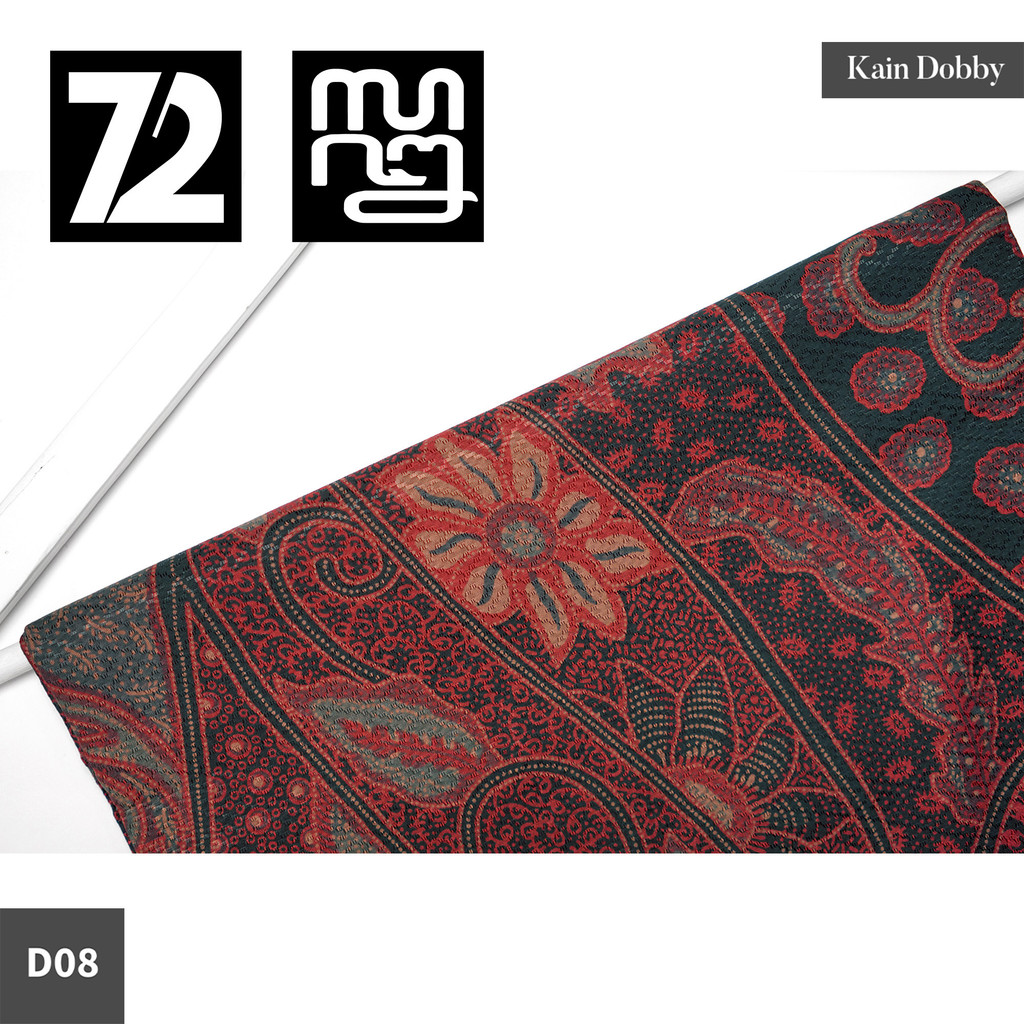 KAIN BATIK PREMIUM Bahan Dobby Motif Kembang Bali Warna Merah Hitam 724998 Cap 72 Jarik Jarit Sampin