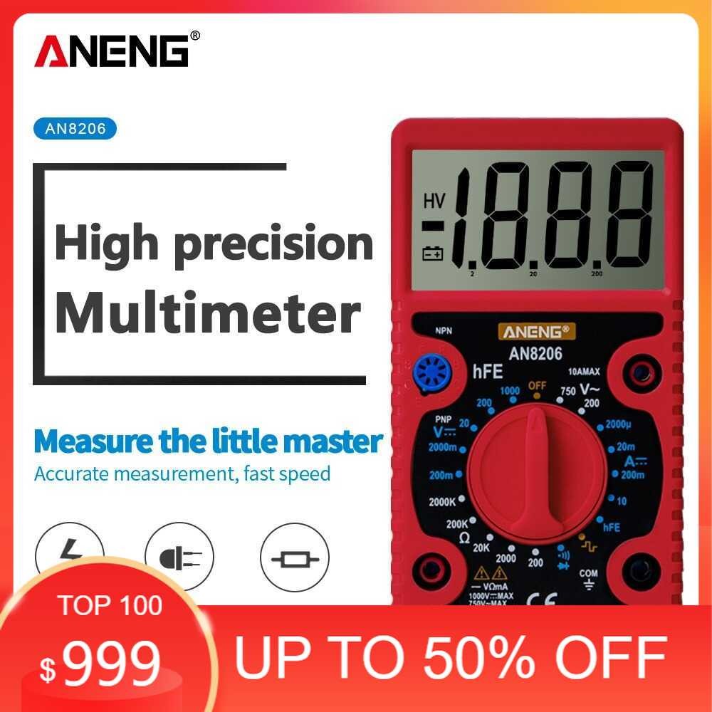 ANENG Digital Multimeter Voltage Tester Large Screen Display - AN8206