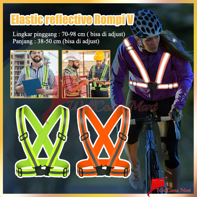 Rompi v elastis safety vest / Rompi safety karet elastis V / Rompi safety Karet Safety Vest