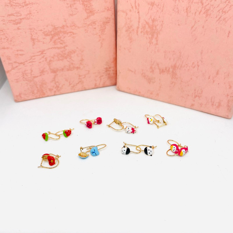 AV42TH Anting Bayi dan Anak Emas Asli model desi boneka kadar 300