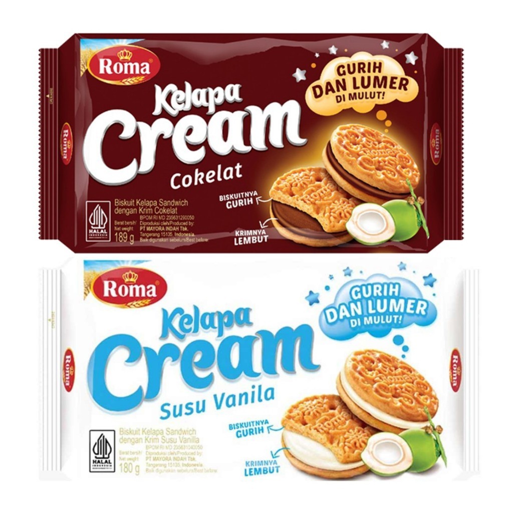 

Roma Biskuit Kelapa Cream 189 gr Cokelat Susu Vanilla
