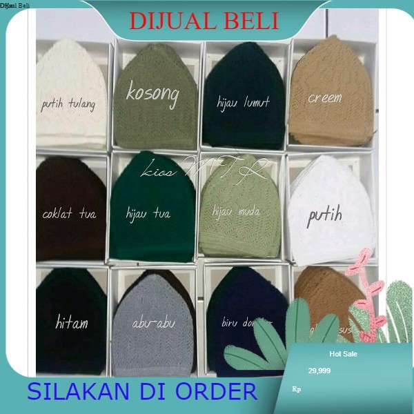 Peci Lobei  Mercan - Lobai mercan - Peci Rajut Turki - Peci Haji Soylu Turki