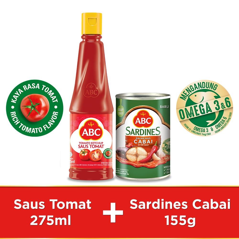 

ABC Saus Tomat 275 mL & ABC Sarden Saus Cabai 155 gr