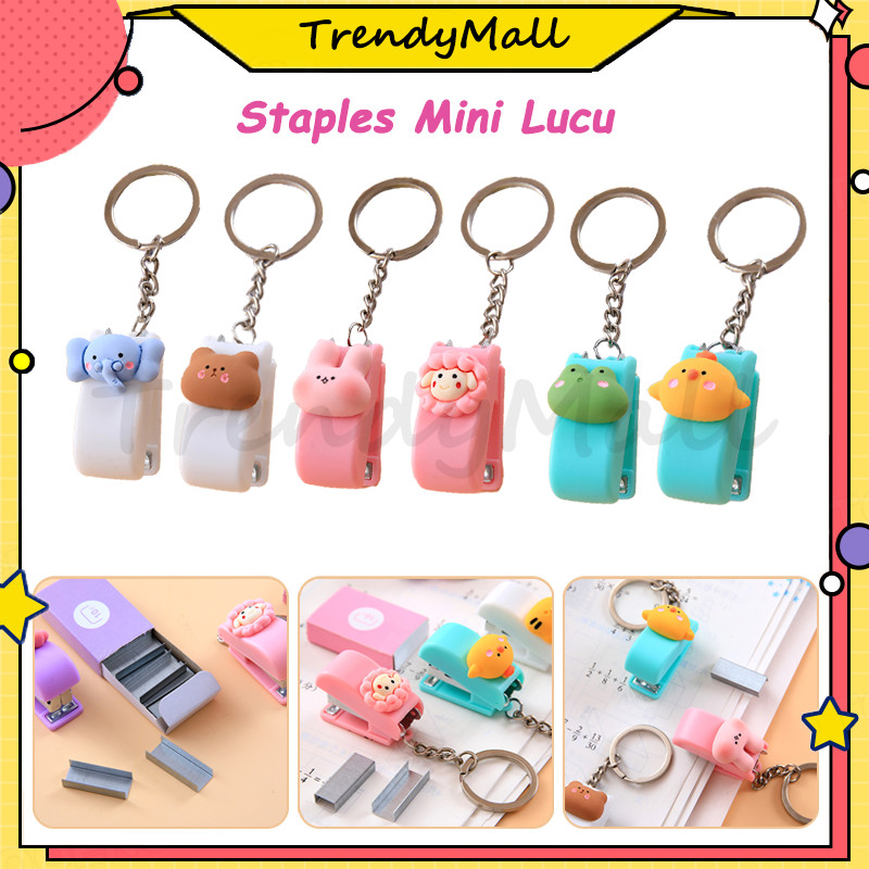 

yang Lucu Stapler Mini Kartun /Stapler Kreatif School Supplies/Mini Stapler Set Macaron /Color Staples Mini Ukuran Kecil Unik /Stapler Gantungan Kunci Sanrio