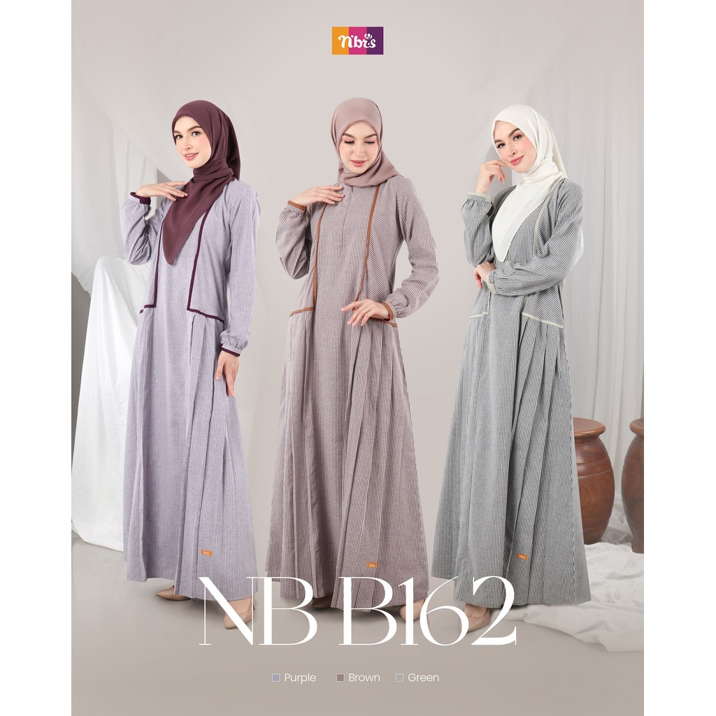 Gamis Salur Dewasa Kekinian Nb B162 Dress Muslim Simple Terbaru By Nibras