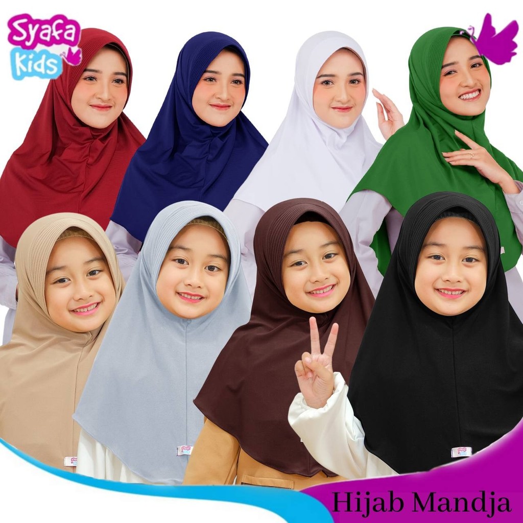 Bergo Hijab Jilbab Sport Spandek Anak Sekolah SD SMP SMA Mandja by Syafa Hijab