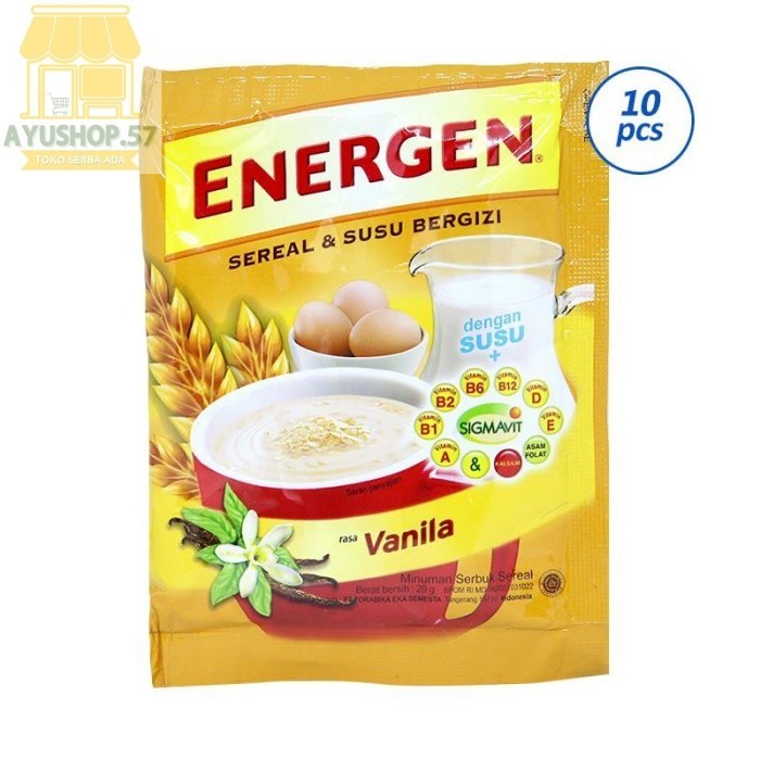 

Energen Sereal Vanila [29 g/ 10 sachet/ Renceng] - AYUSHOP57