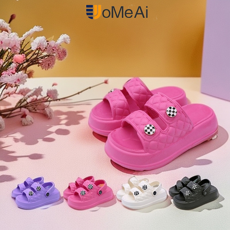 UoMeAi Sandal Wanita Korean Style Sendal Jelly Karet Empuk Cewek Sepatu Orang Tua-anak EVA Size 24-4