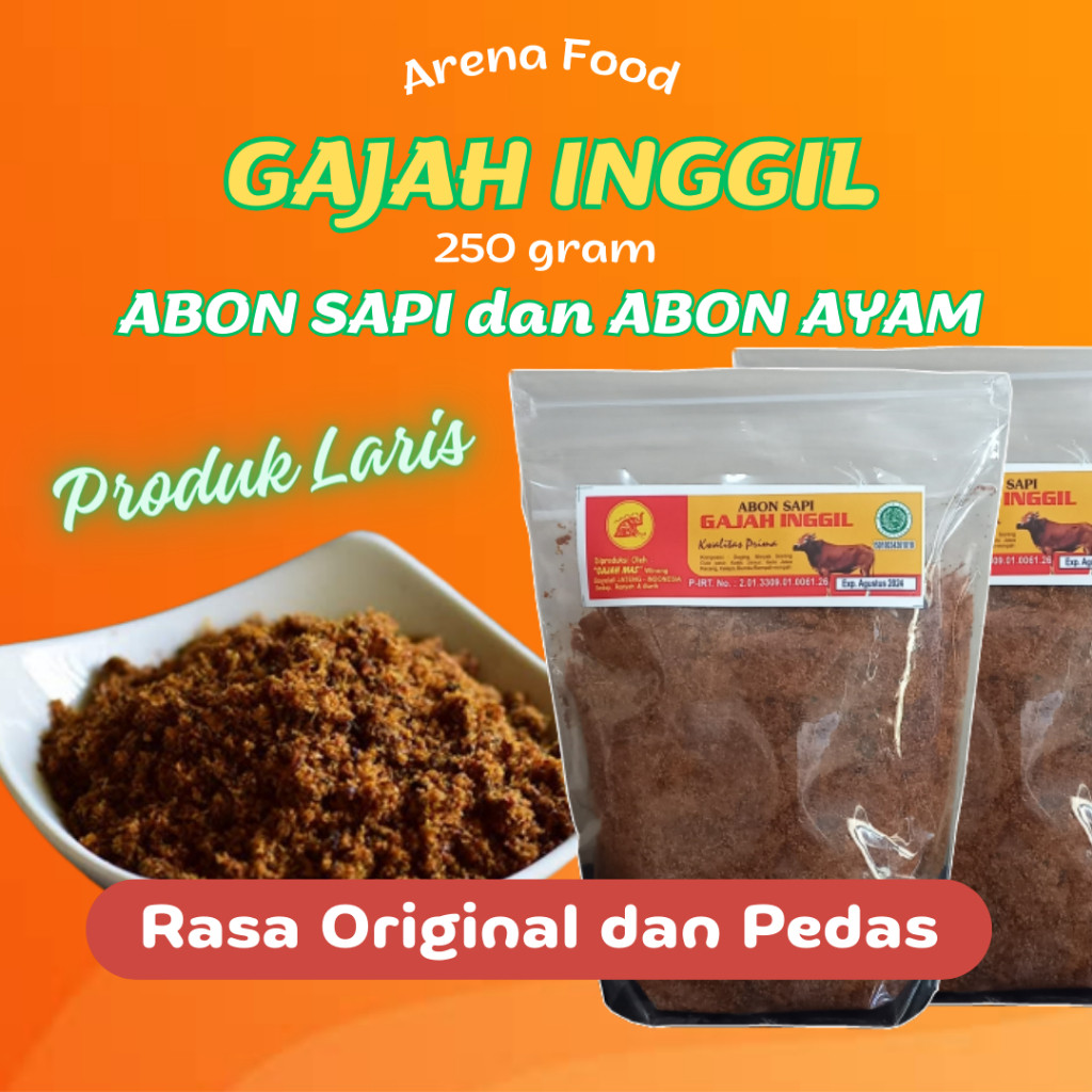 

Abon Sapi dan Ayam | Cap Gajah Inggil Pouch 250gr