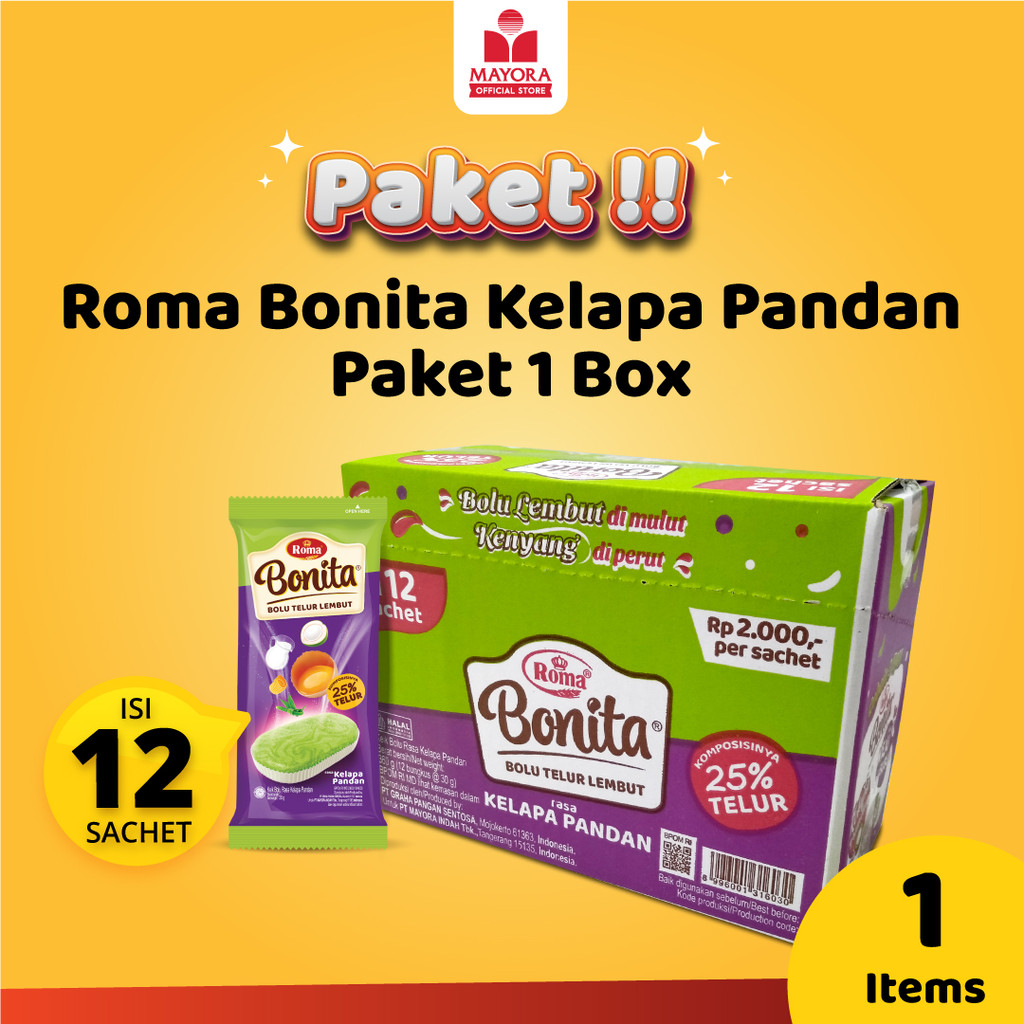 

Roma Bonita Kelapa Pandan Paket 1 Box