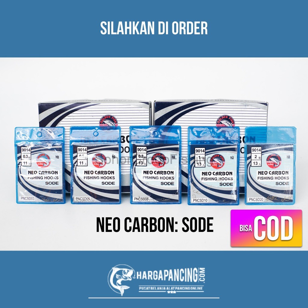 Mata Kail Pancing Neo Carbon 9014 Sode Flat Tanpa Lubang Kail Wader dan Ikan Kecil