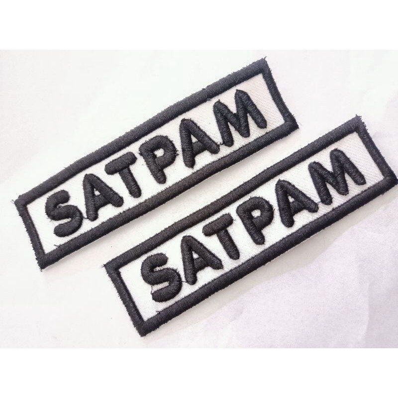 Bordir bed satpam timbul 3D,Logo bordir satpam timbul 3D