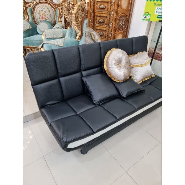 Sofabed Bigland Kulit Sofabed Murah Sofa Bed Hitam Lipat Spons