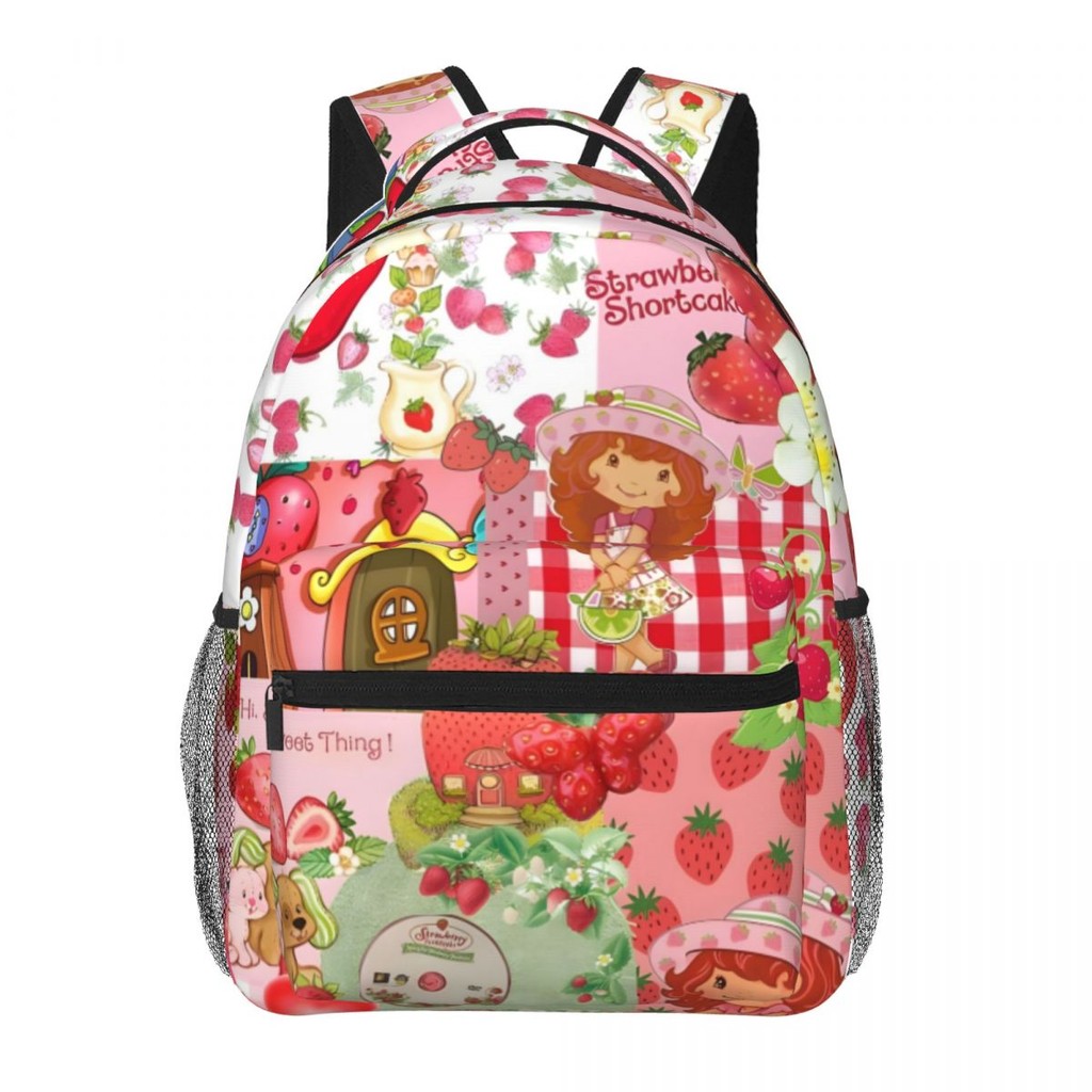 Strawberry-ShortCake For Boys & Girls Large Capacity Student Backpack Lightweight waterproof Backpac