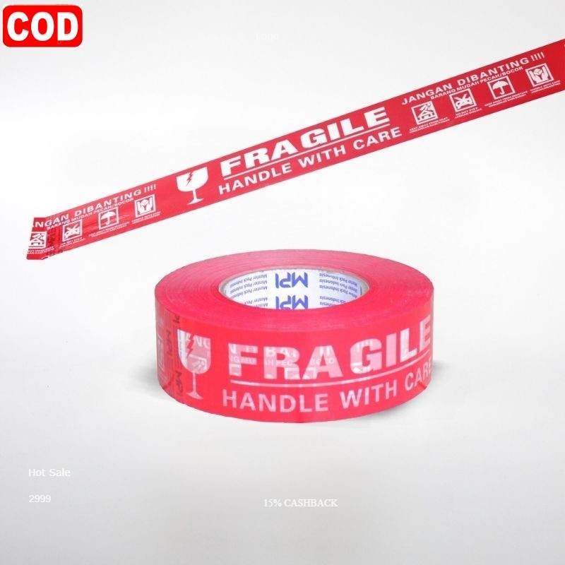 

Lakban Fragile Merah Handle With Care 300 yard x 48mm Isolasi Jangan Dibanting MPI