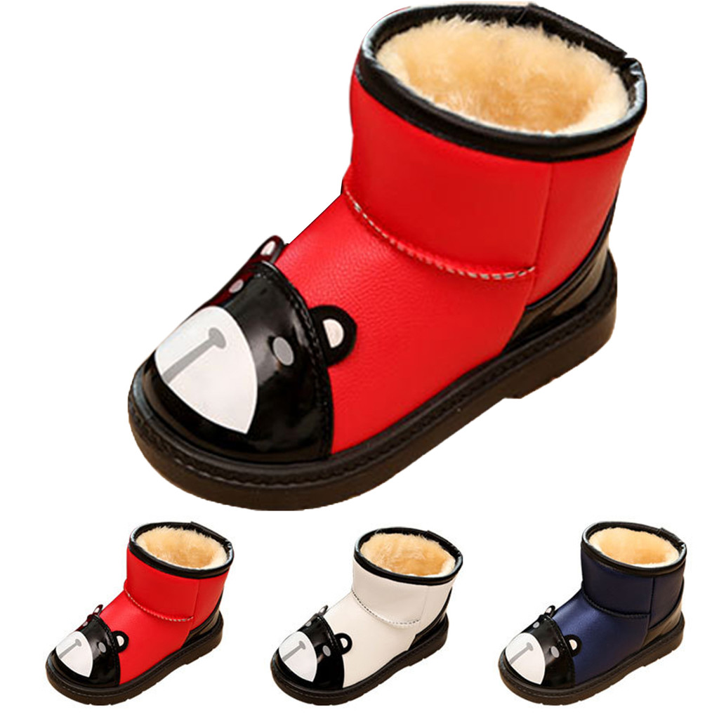 Kids Snow Boots Baby Girls Shoes Fashion Bear Waterproof Snow Boots For Boys Winter Children Boots W