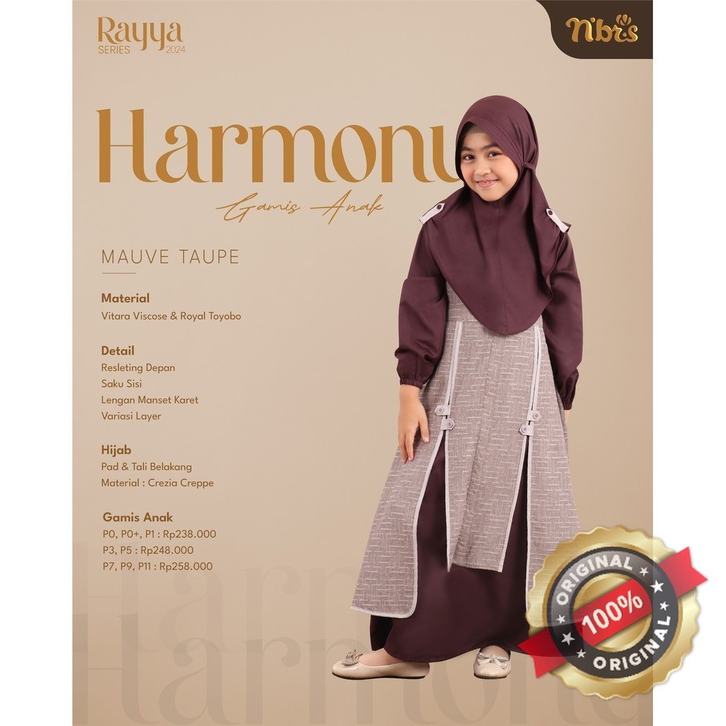 PROMO Sarimbit Harmony Gamis Anak Perempuan Premium Terbaru Original by Nibras