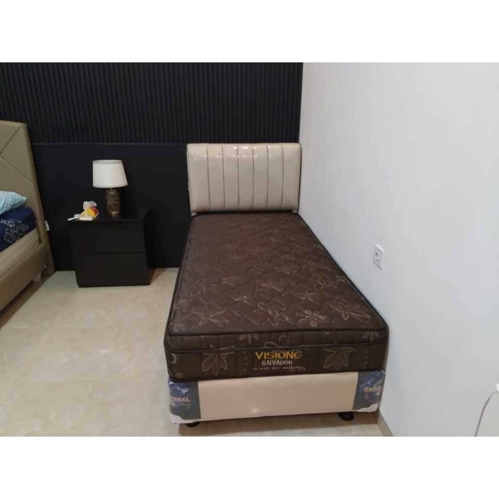 (BONUS BANTAL) Springbed set ukuran 120/140/160/180 minimalis elegant matras springbed divan minimal