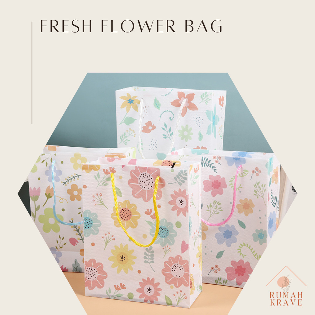 

RUMAH KRAVE - Fresh Flower Paperbag Spunbound Goodie Bag Tas Kado