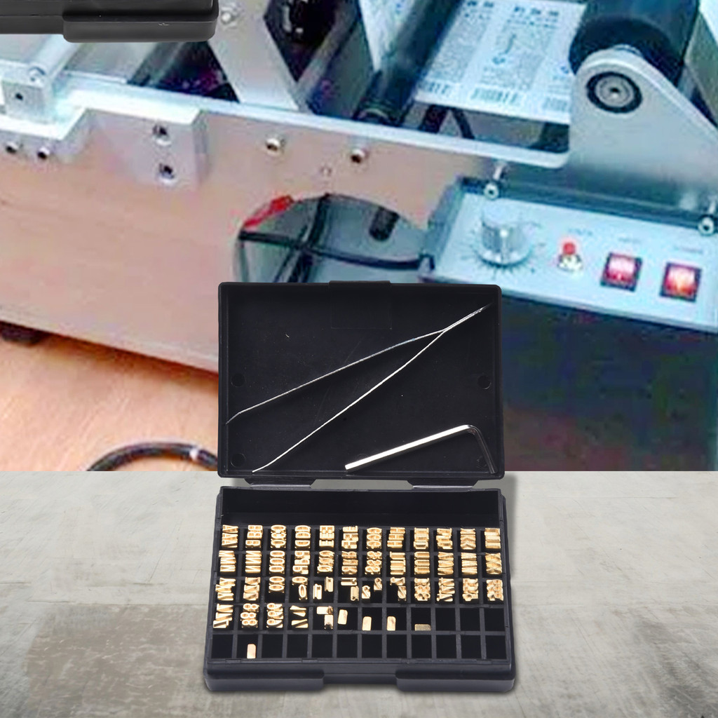 

120pcs Coding Machine Word Grain 2*3*15mm Hot Stamp Copper Letters Thermal Ribbon Printing Font Semi-Automatic Tools