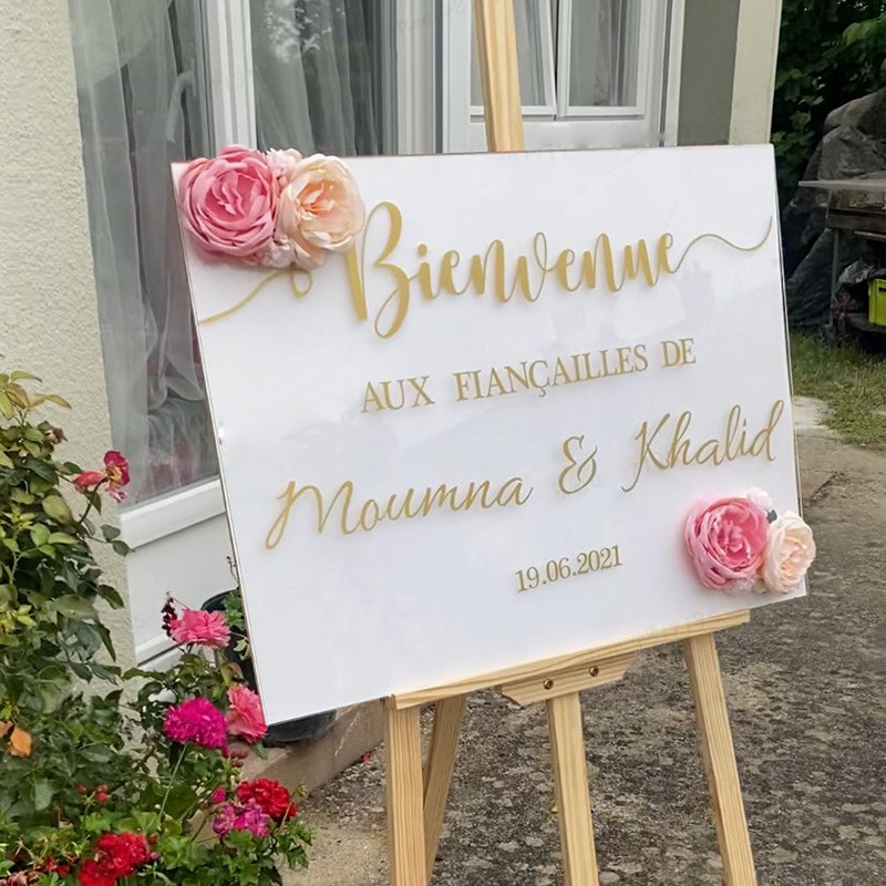 

Mariage Wedding Welcome Sign Vinyl Stickers Custom Texts Wedding Birthday Parties Decals Unique Wedding Mirror Sticker Mural Art