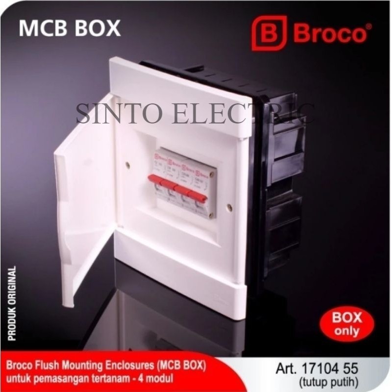 BROCO Box MCB 4 Group Putih (Miniature Circuit Breaker) BOX 4 GRUP