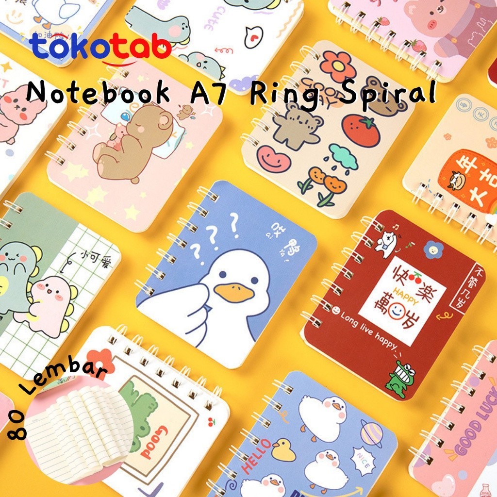 

Tokotab - Buku Tulis Notebook Mini A7 Spiral Garis Buku Catatan Motif Lucu Notes Aesthetic Noteblock Murah