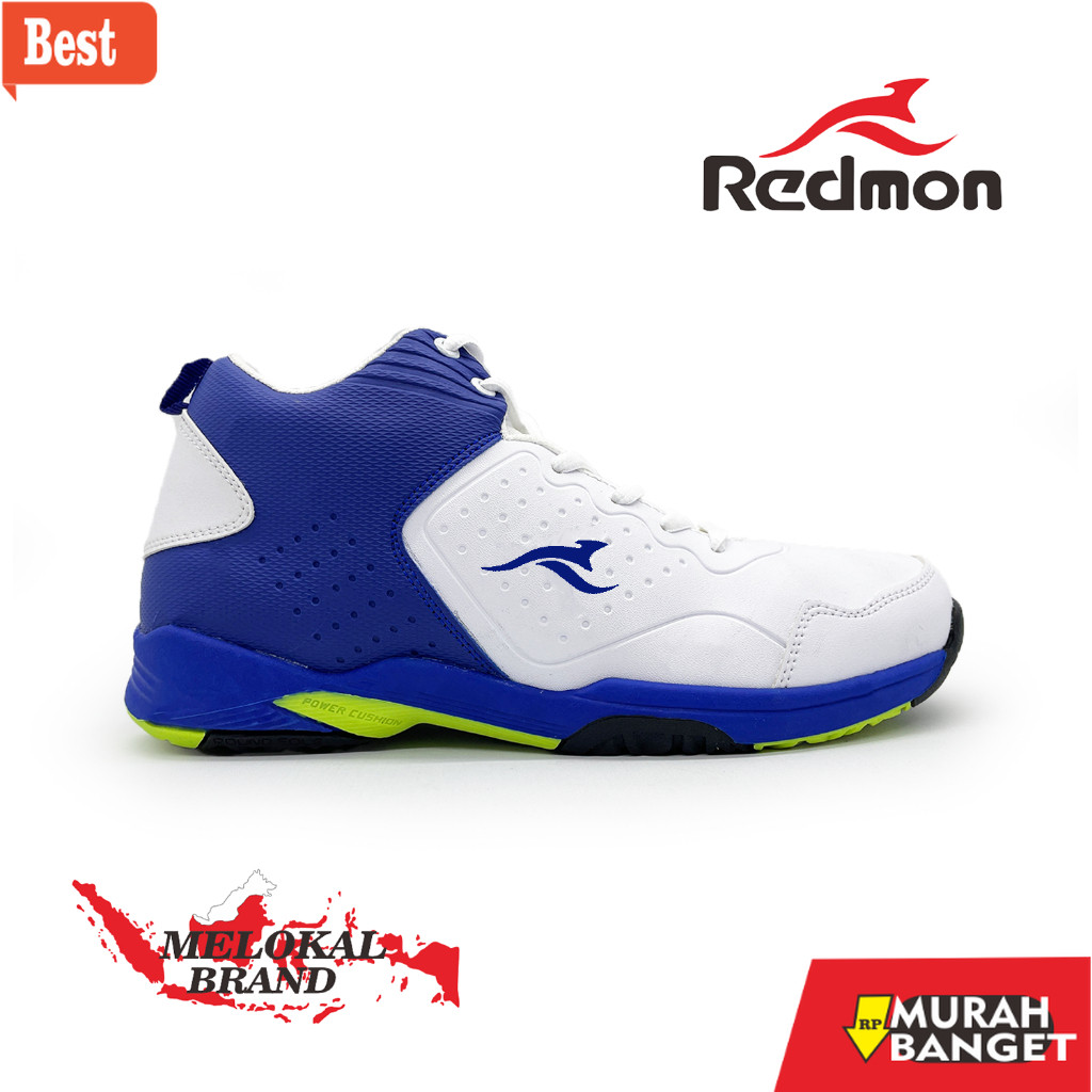 sepatu basket terbaik 2024 Redmon Sepatu Basket Highest Putih Hitam Original Size 39-43 Sepatu Olahr