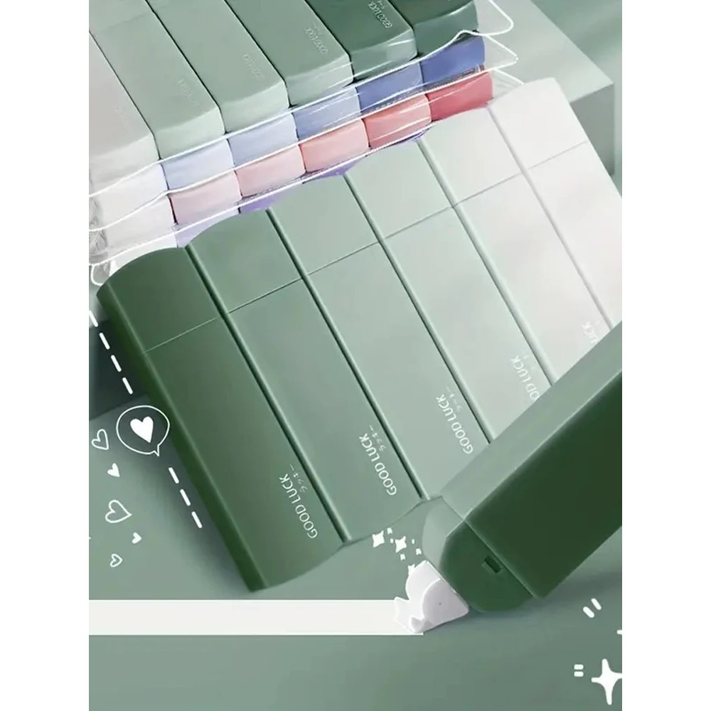 

1 Pack Of 6 Correction Tape Gradients Macaron Color Portable Mute Trackless Square Shape Easy To Use For School Office Home Supp
