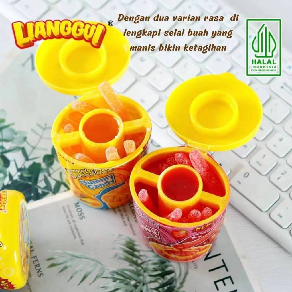 

[Makanan manis halal] Permen Lianggui Sticky Sweet Set Gummy dengan Saus Selai Rasa Set Gummy dengan Saus Selai Rasa Stoberi Mangga 60g Permen Buah Candy Corno