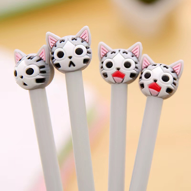 

4 Pcs Cartoon Cute Cat Gel Pen High Quality Creative Writing Boligrafos Office Learning Stationery Supply School