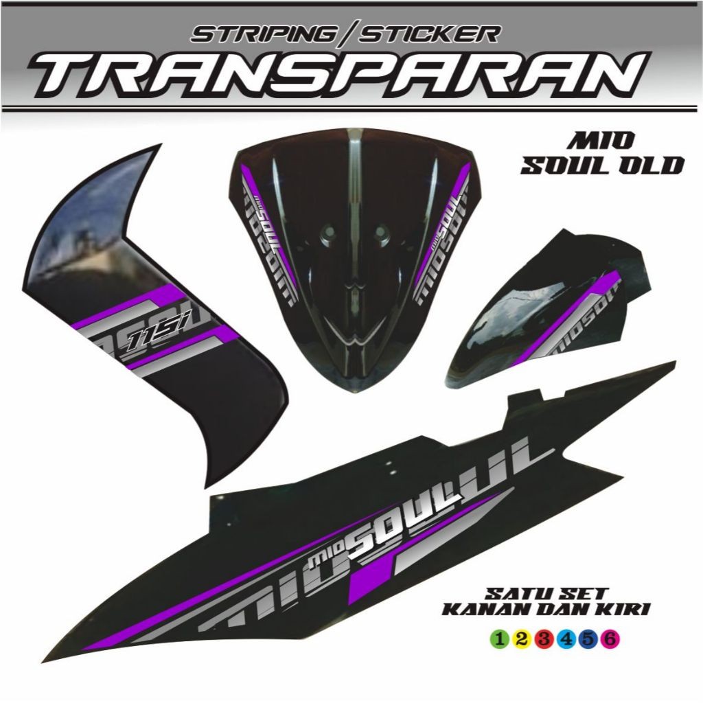 LIST MOTIF STRIPPING MIO SOUL TRANSPARAN UV CLEAR SIMPEL YAMAHA MIO SOUL KARBU VIETNAM