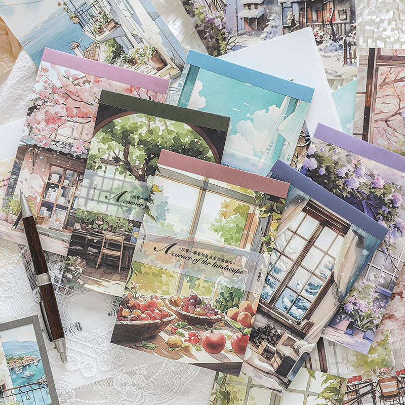 

30pcs/lot Memo Pads Material Paper diffuse old times Junk Journal Scrapbooking Cards Retro Paper