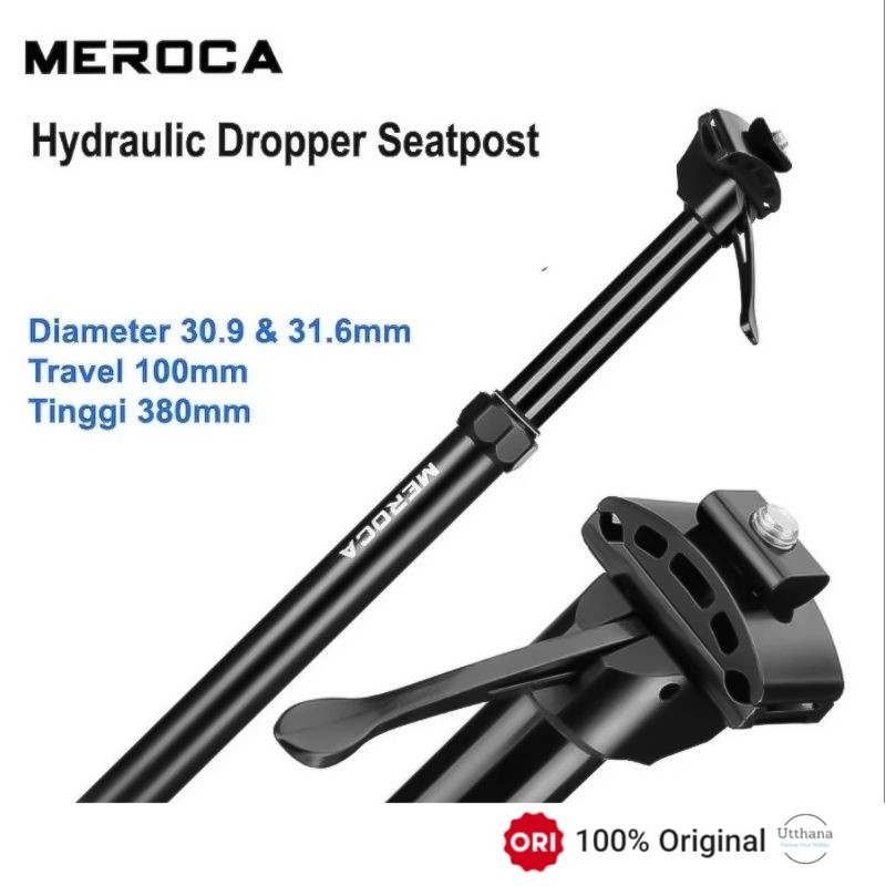 Meroca Dropper Seatpost Hidrolik Sepeda Model Tuas Manual Travel 100mm