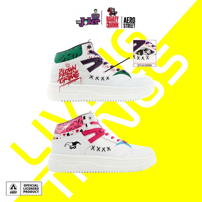 Aerostreet x Harley Quinn - Sepatu Sneakers Casual Pria Wanita Aero Official License LIMITE DEDITION