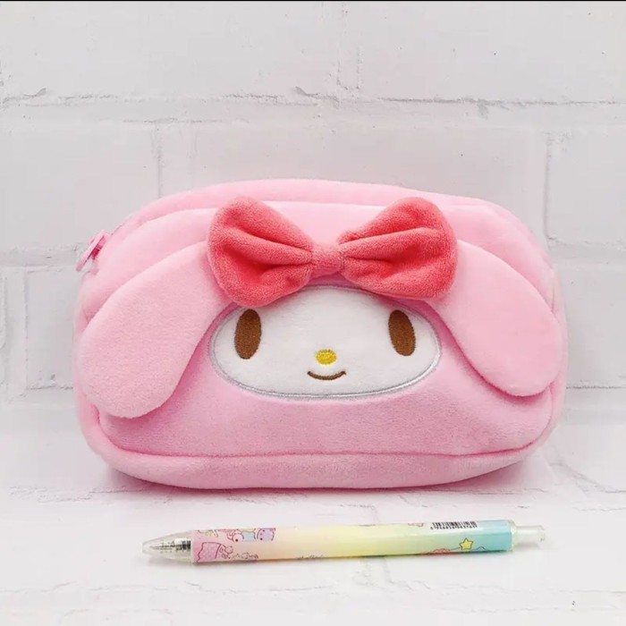 

[Promo] Fur pencil case sanrio melody cinnamoroll kotak pensil tempat makeup - Melody Pink
