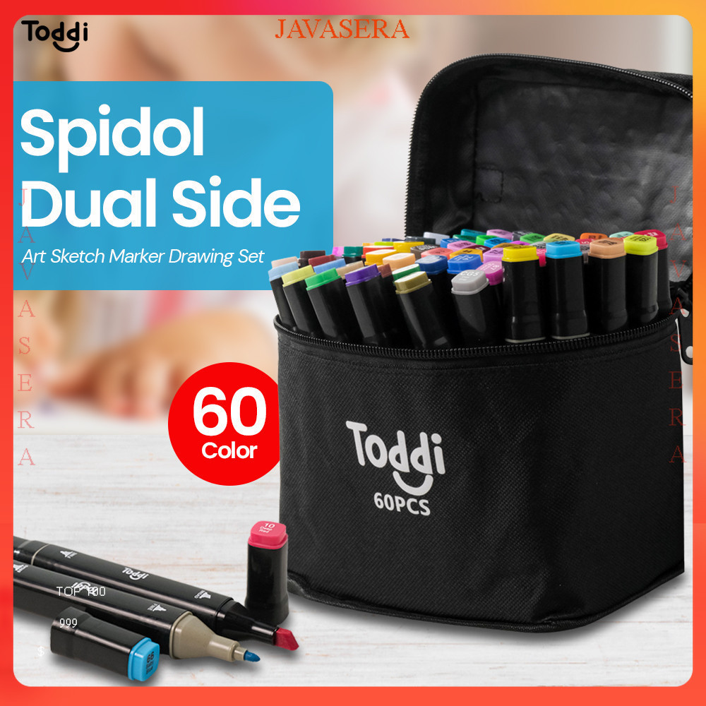 

Toddi Spidol Dual Side Fine Art Brush Pen Art Marker Set 60 Color - 7CTH4KBK