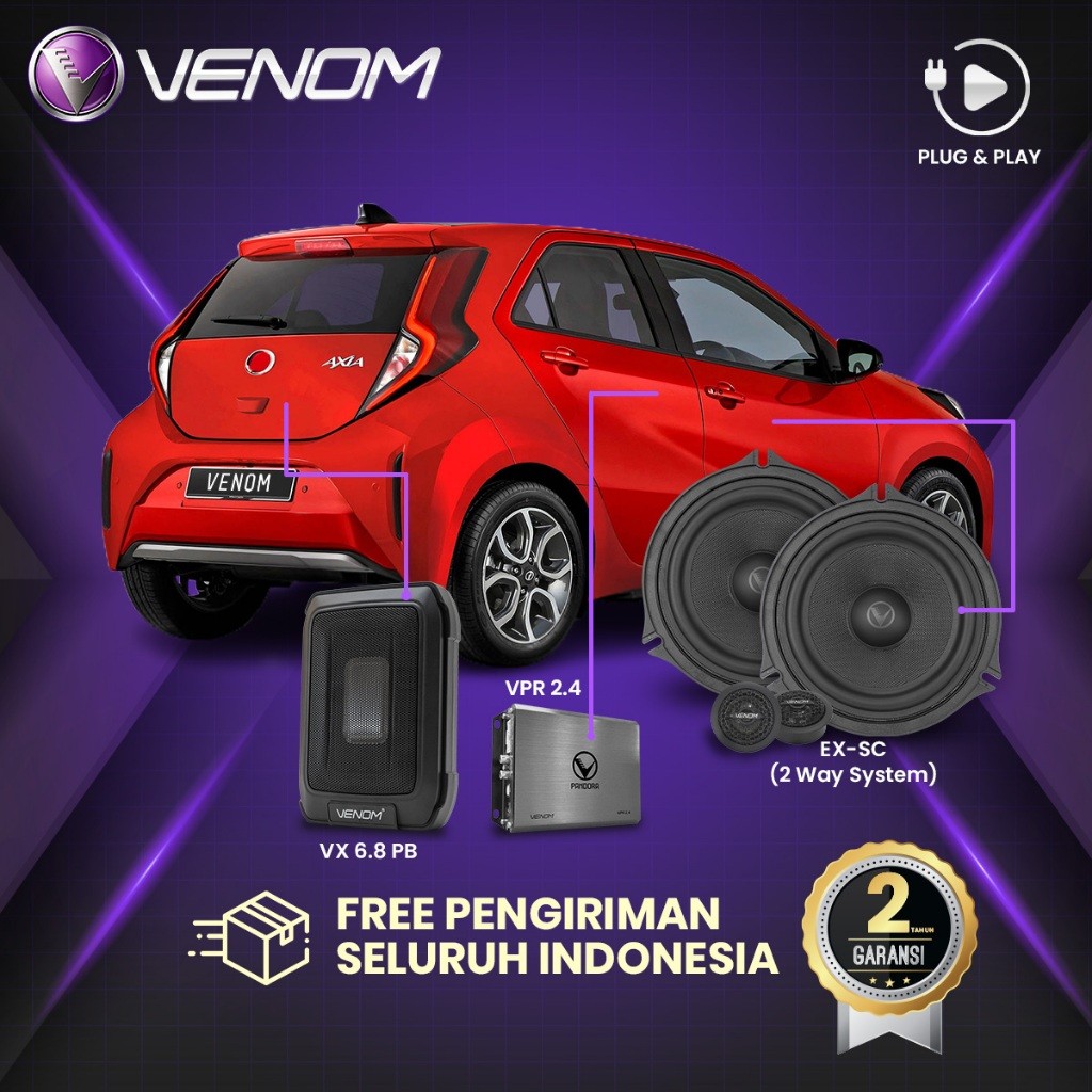 Venom Express Daihatsu Ayla Paket Audio Mobil Plug and Play