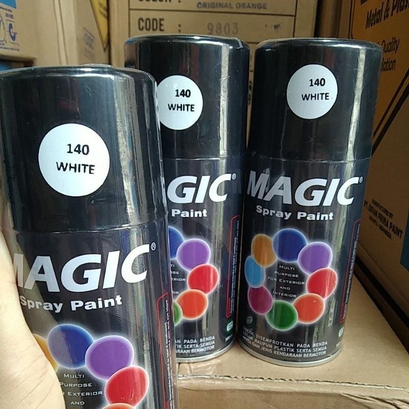 cat semprot pilok pilox magic spray paint magic white 140 300cc putih susu putih mengkilap putih glo