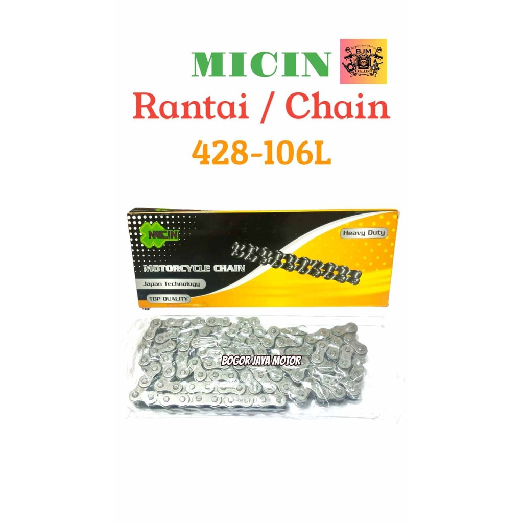 1 PCS RANTAI MOTOR MERK CSM / MICIN RANTAI MOTOR 428-106L Rantai kode 428H-106L RANTE MOTOR Supra Fi