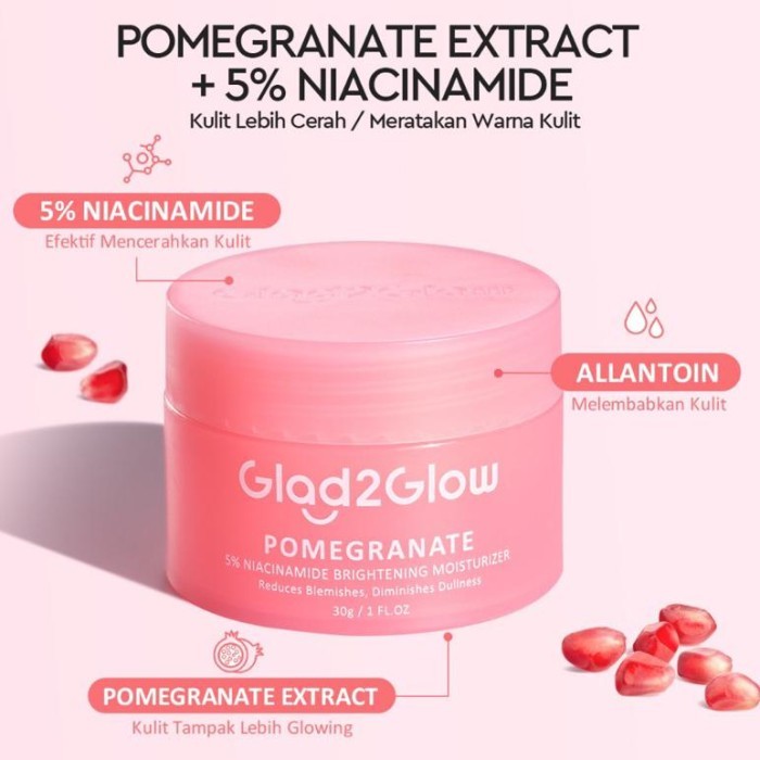GLAD 2 GLOW MOISTURIZER POMEGRANTE Glad2Glow Moisturizer pink glad 2 glow