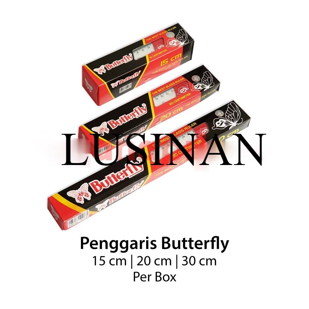 

Penggaris Butterfly Plastik lusinan isi 12pcs
