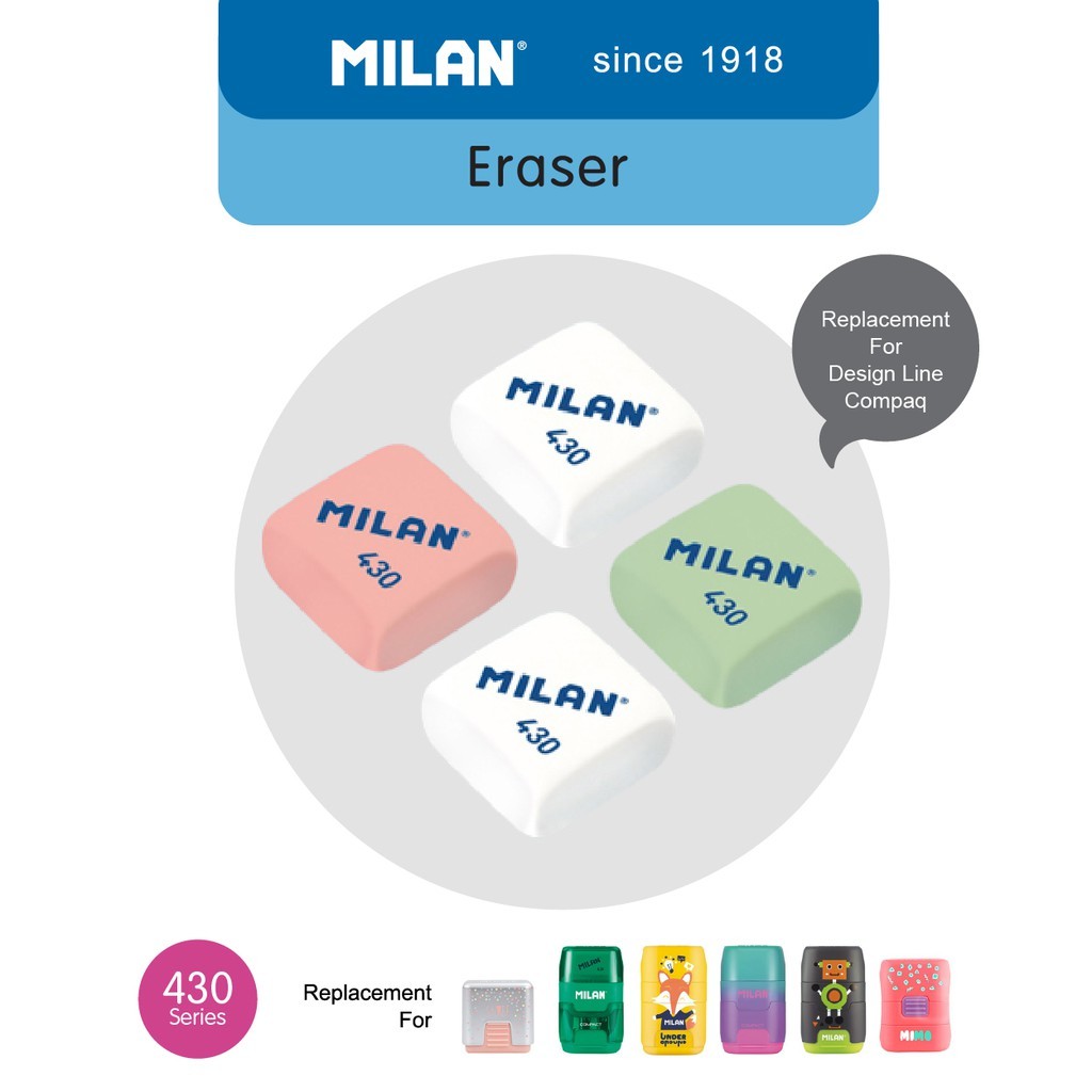 

[BMS Tangerang] Milan Eraser / Penghapus Karet Warna Pastel 430 (4 Pcs) #CMM44