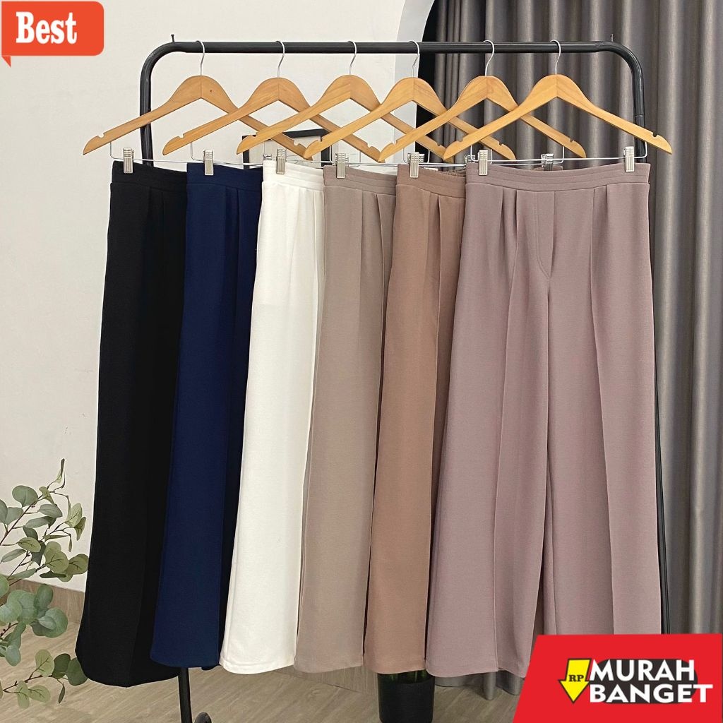 celana kulot wanita terbaru Dostifashion Naya Kulot / Celana Bahan Panjang Wanita Formal Kerja Kulia