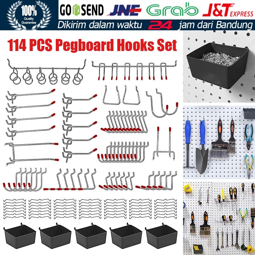 114PCS/Set Pegboard Hook Triangle / Hook Ram Pengait Pegboard Gantungan / Pegboard Cantolan Pegboard