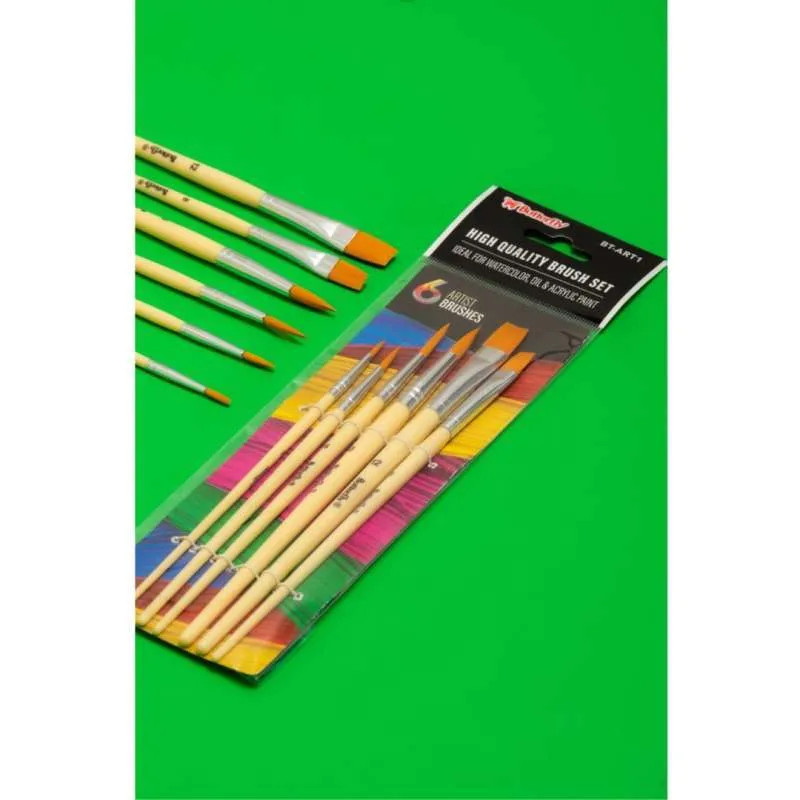 

BRUSH SET ISI 6 BUTTERFLY BT-ART1 / KUAS LUKIS BUTTERFLY ISI 6