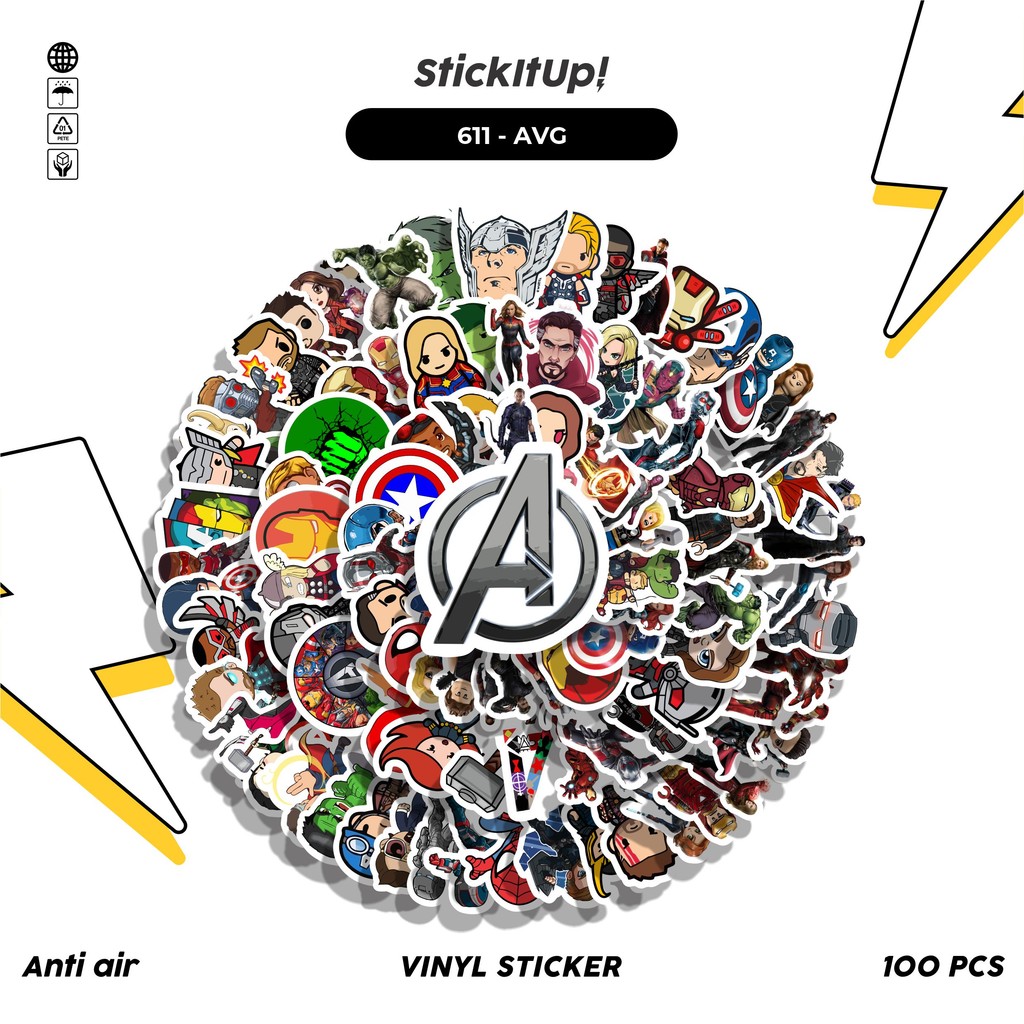 

COD 100 Pcs Stiker Avengers Lucu Anti Air Untuk Dekorasi Notebook Sepeda Skateboard Handphone DIY