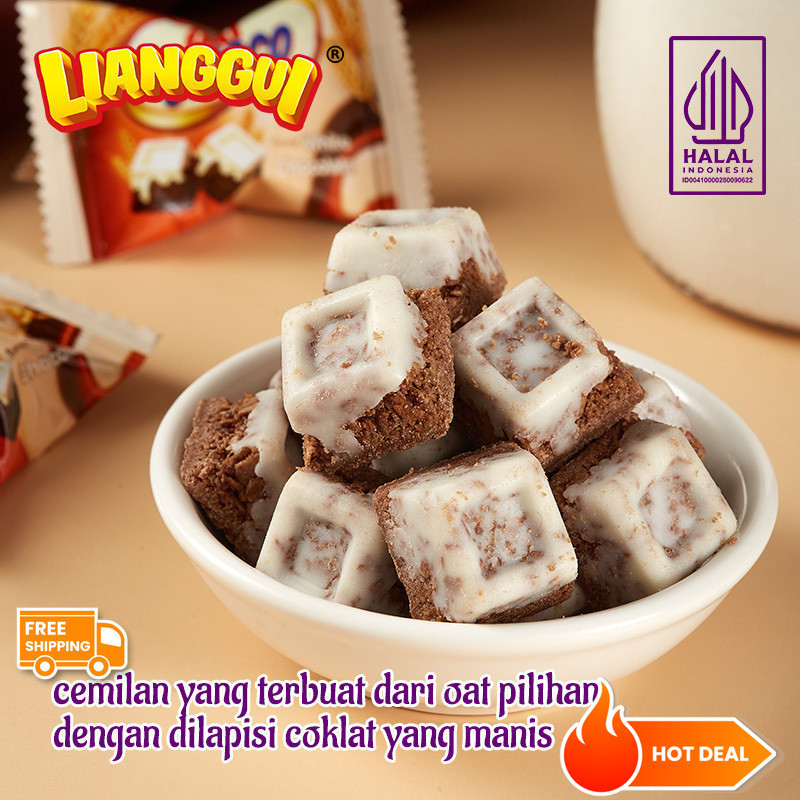 

[Makanan ringan cokelat santai]Halal Lianggui Oat Choco Oatmeal Rasa Cokelat Oatmeal Rasa Cokelat Putih 90g Sereal Sehat CHOCO COCONUT/ STRAWBERRY/ CHOCO & MILK BURSTLURRY CRISPY & SWEET Wafer Bulat Salut Chocolate Cones