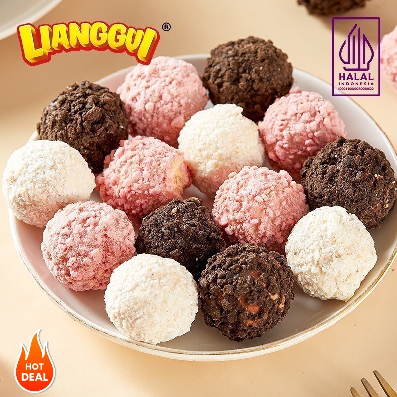 

[Kutek peel off halal]LIANGGUI Burst Choco Ada 3 rasa (Strawberry、Chocolate、Coconut) Coklat renyah Yang manis Bola coklat Coklat isi permen yang diisi makanan ringan kantor Cemilan santai makanan pesta makanan muslim