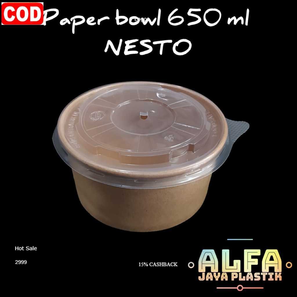 Paper Bowl 650ml / NESTO / Paper Rice Bowl Kraft